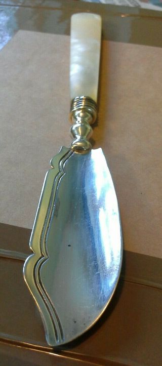 Victorian Silver Butter Knife George Unite Birmingham 1845 Mother Of Pearl