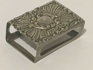 Embossed Victorian Silver Match Box Holder 1901 Measures 4.  5cm (l) X3cm (w)