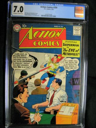 Action Comics 250 Cgc 7.  0 1959 Only 8 Better In Cgc Census