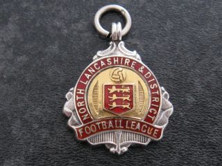 Silver Gold & Enamel Fob Medal North Lancashire & District Football League 1939