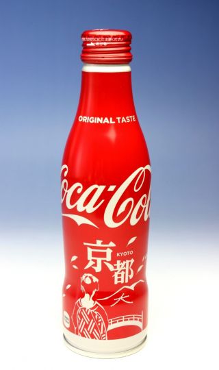 Coca Cola Kyoto City Design Red Slim Aluminum Bottle Japan Full