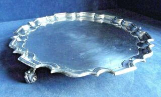 12 " Georgian Style Silver Plate Salver Tray C1900 Thomas Bradbury