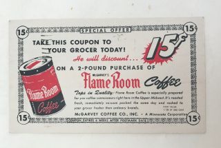 1951 Advertising Postcard Flame Room Coffee Mcgarvey Coffee Co Minneapolis Mn