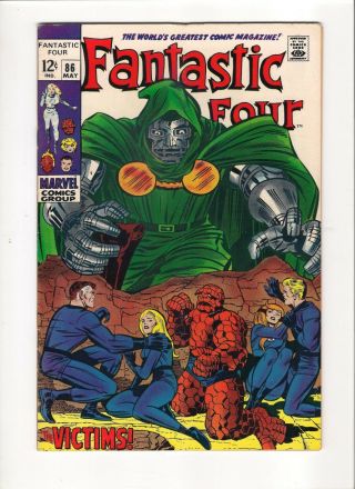 Fantastic Four 86 Glossy F - Vf 1969 Ff Trapped In Latveria By Dr.  Doom