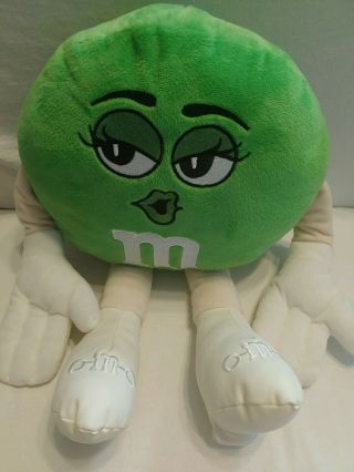 M&m World Green Soft Toy Plush M&m Rare Large Kiss Girl 18”
