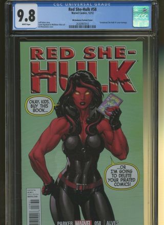 Red She - Hulk 58 Cgc 9.  8 | Marvel 2012 | Sensational She - Hulk 1 Homage Variant.