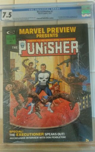 Marvel Preview 2 Cgc 7.  5 (wp) - Origin Punisher 1st App Dominic Fortune Key Comic