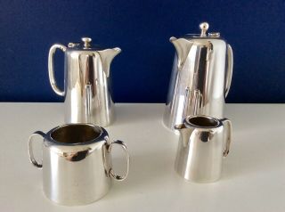 Fine Quality Antique Hotelware Silver Plated 4 Piece Tea & Coffee Set C1920
