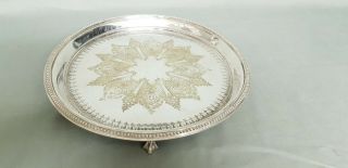 A Antique Silver Plated Tray On Clawed Legs By John Round & Sons.