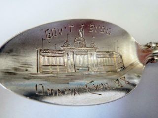 Antique Sterling Silver Souvenir Spoon,  Full Size,  Trans Mississippi Expo.  1898