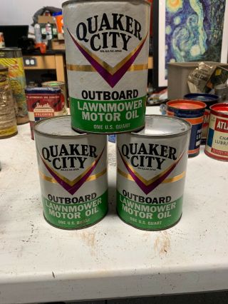 Vintage Quaker City Outboard Lawnmower Motor Oil Can 3 Quarts