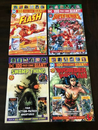 Walmart 100 Page Giant Flash,  Holiday,  Swamp Thing,  Wonder Woman Dc Comics Nm -