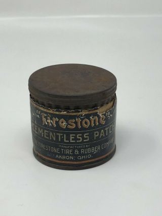 Very Rare And Early Firestone Cement - Less Patch Kit Can.