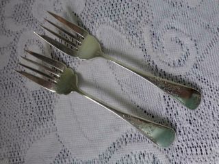 Set Of 2 Birks Regency Plate Queen Mary Dessert Or Salad Forks