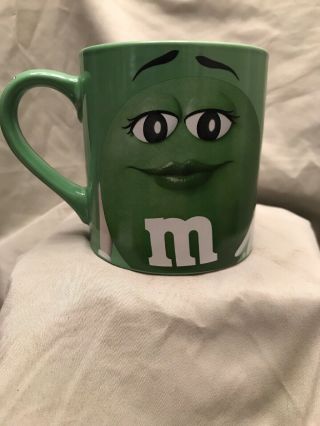 M&m Mars Green M&m Ceramic Coffee Mug 16 Oz 2016
