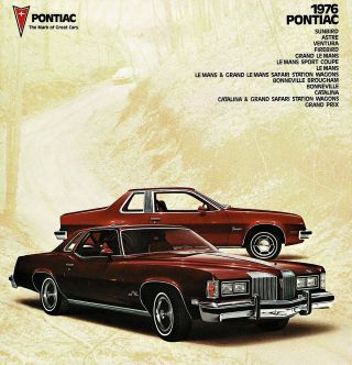 1976 Pontiac Firebird Le Mans Bonneville Catalina Wagons Large Sales Brochure