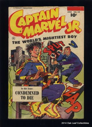 Captain Marvel Jr.  119 Fawcett Comic Book 1953 Vg Electric Shock Cover