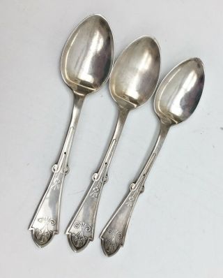 Reed & Barton Gem Set Of 3 Demi Tasse Small Spoons At.  Mar.  1 Tm.  1871 Silverplate