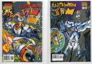 Earthworm Jim 1,  2 Nm 1995 Marvel Absurd Comics 1st Print Video Game