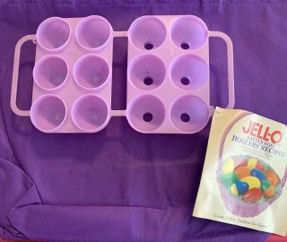 Vintage Purple Jell - O Easter Egg Jello Jigglers Mold With Recipes Booklet
