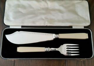 LEE AND WIGFULL SILVER PLATE FISH SERVER SET C1920S 2