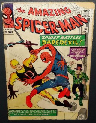 The Spider - Man 16 1964 1.  5 Spidey Battles Daredevil (1st X - Over) Movie