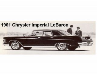 1961 Chrysler Imperial Lebaron Auto Refrigerator / Tool Box Magnet