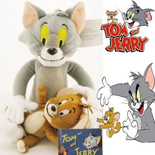 Cartoon Animal Cute Tom And Jerry Plush Toy A Pair Cat,  Mouse Doll Kids Soft Gift
