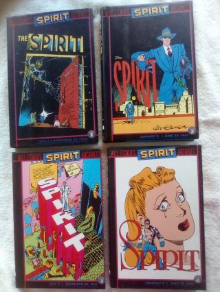 The Spirit Archives,  Will Eisner,  Volumes 1 - - 4,  1940 - - 1942,  Hard Cover