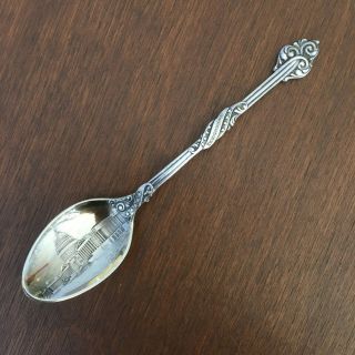 Sterling Silver Us Capitol Washington Dc Demitasse Souvenir Spoon Mono