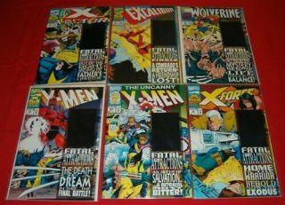 X - Men Fatal Attractions 1 - 6 Marvel Hologram Comic Set Uncanny Wolverine 1993 Nm