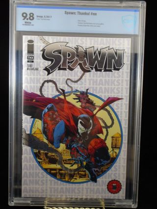 Spawn Thanks Nn Cbcs 9.  8 Graded Silve Foil Spider - Man 300 Cover Swipe