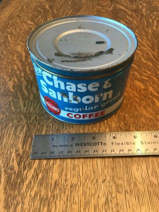 Vintage Chase & Sanborn 1 Lb.  Regular Grind Coffee Tin