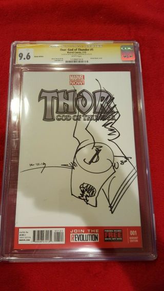 Thor: God Of Thunder 1 Cgc 9.  6 Ss Sketch Edition Walter Simonson Beta Ray Bill