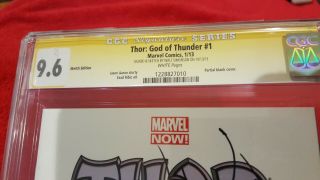 Thor: God of Thunder 1 CGC 9.  6 SS sketch edition Walter Simonson Beta Ray Bill 2