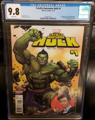 Totally Awesome Hulk 1 Cgc 9.  8 Graded Marvel 2016