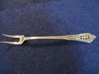 Sterling Silver " Rosepoint " Pickle/olive Fork By Wallace