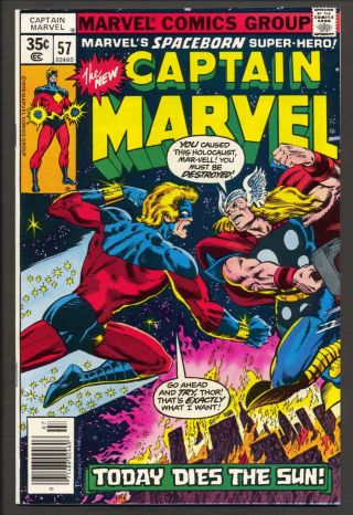 Captain Marvel 57 (1978) Captain Marvel Vs Thor Nm -