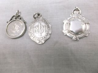 Two Vintage Sterling Silver Chain Fobs Birmingham 1947,  50,  Pendant