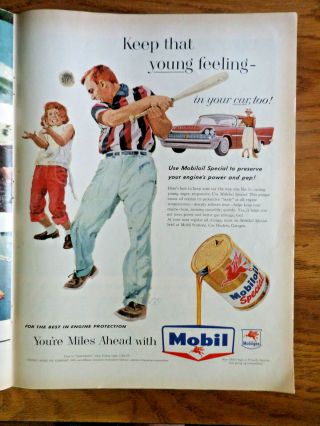 1958 Ford F100 Styleside Pickup Truck Ad 1958 Mobil Oil Gas Ad Baseball Chrysler 2