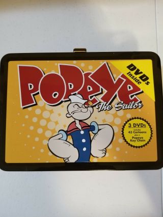Popeye Lunch Box 3 Dvd Set With Popeye Key Chain