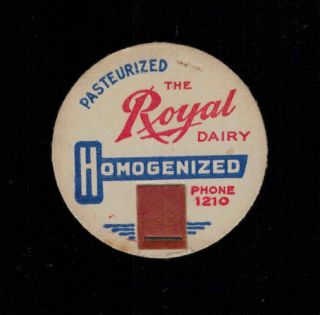 Ontario Canada Milk Bottle Cap - The Royal Dairy - Guelph,  Ontario