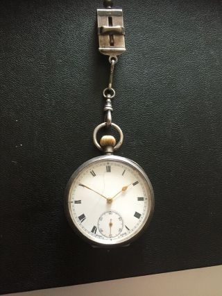 Sterling Silver Pocket Watch And Silver Locking Strap,  Not.