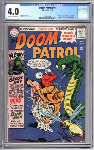 Doom Patrol 99,  Cgc 4.  0,  1st Appearance Of Beast Boy (teen Titans),  1965