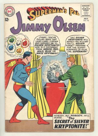 July 1963 Jimmy Olsen 70.  The Secret Of Silver Kryptonite