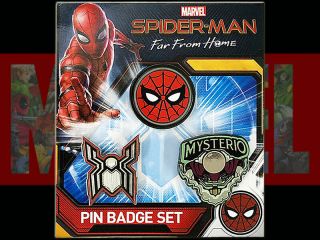 Marvel Spider Man Far From Home 3pc Pin Set Accessory Japan Avengers Mysterio
