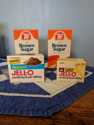 90s Jello Pudding Brown Sugar Box Vtg Movie Prop Old Food Cookin