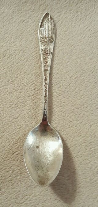 Vintage Sterling Silver Souvenir Spoon Salt Lake City Utah Collectible