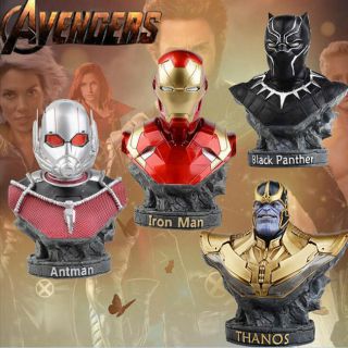 The Avengers Infinity War Iron Man Black Panther Thanos Bust Statue Table Figure