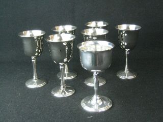 Set of 6 Silver plated wine goblets,  1 Silver plate on Brass Wine Goblet 2